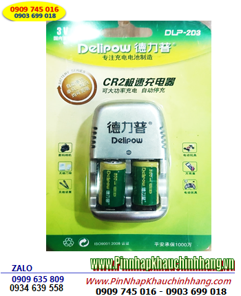 Bộ sạc pin Lithium Delipow DLP-203 kèm sẳn 2 pin sạc Delipow CR2 lithium 3v| CÒN HÀNG 